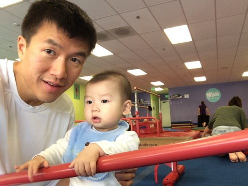 With Brendan at baby gym